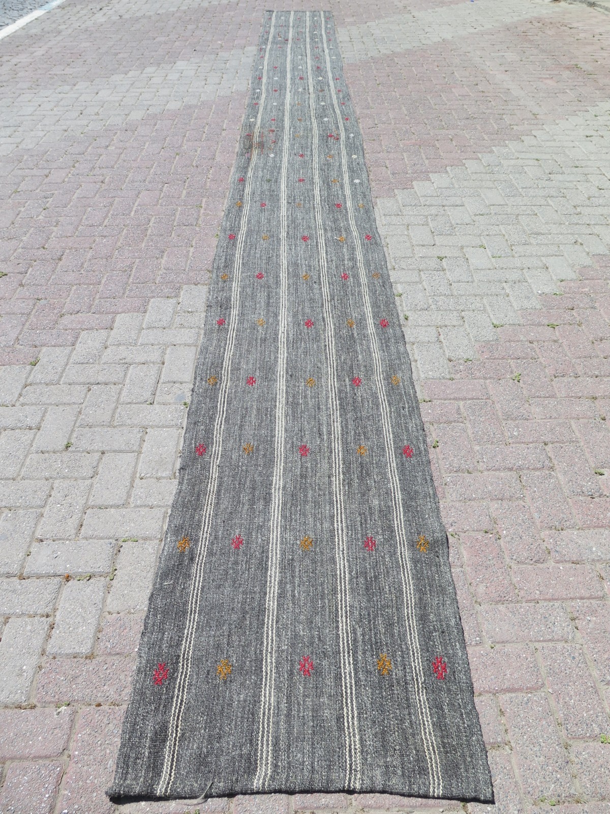 Vintage Kilim Runner Rug, Extra Long Carpet Runner, Hallway Stair Rugs 27″X297″