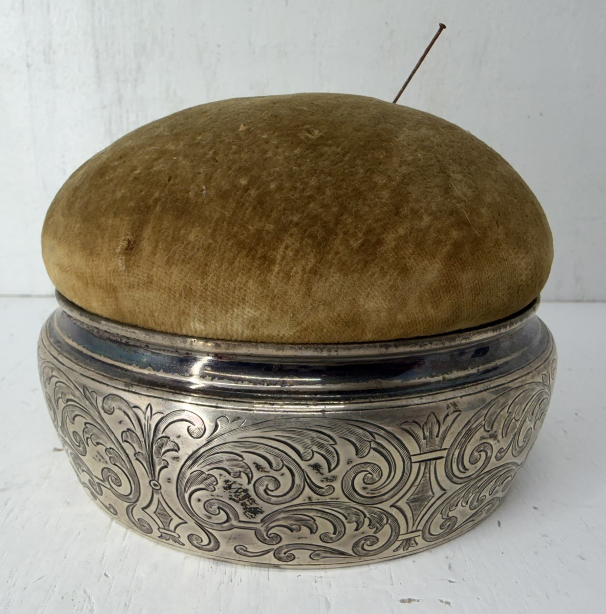 Vintage Tiffany & Co. Sterling Silver Sewing Dish/Pin Cushion Dated 1926