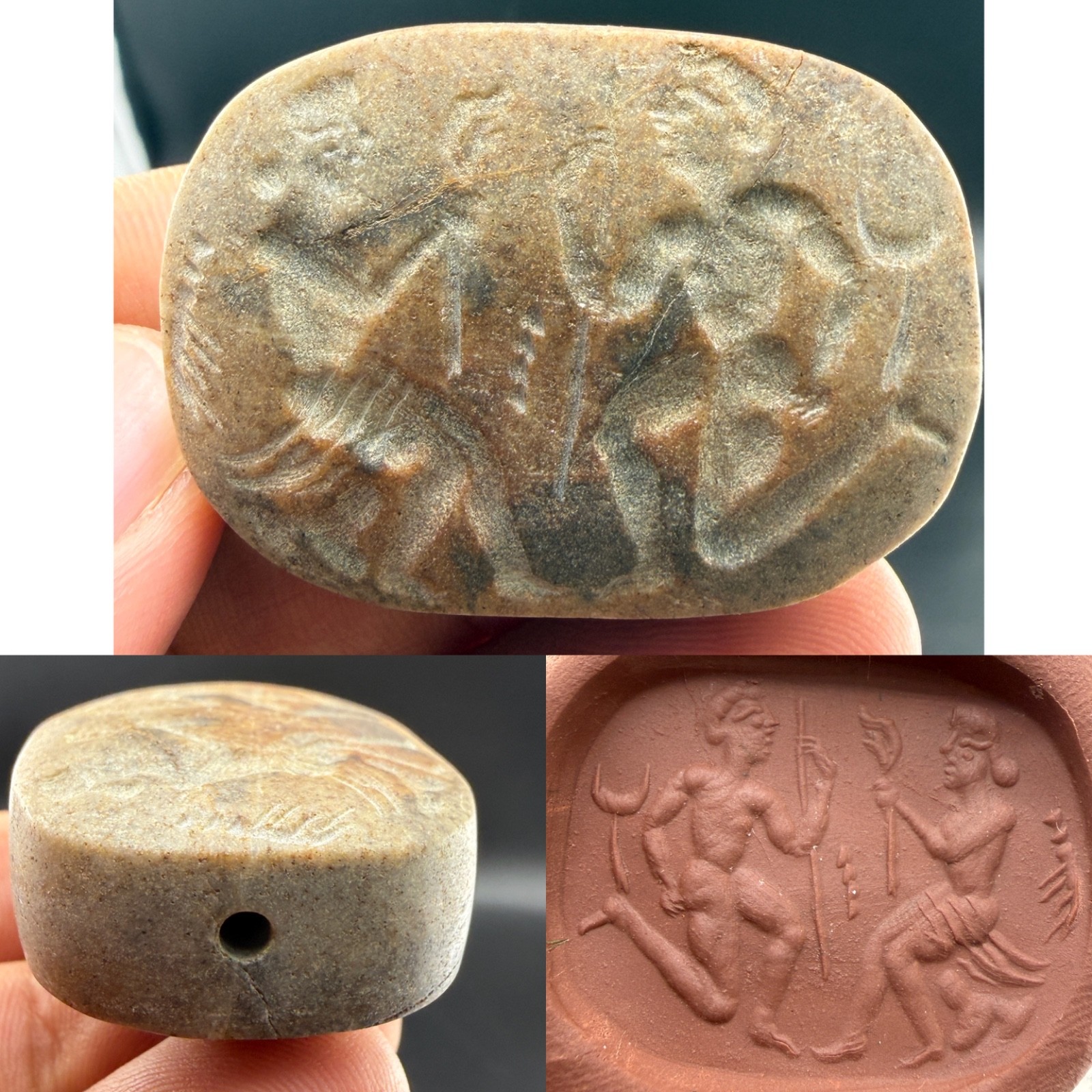 Ancient Jasper rare seal engraving seal stone stamp amulet
