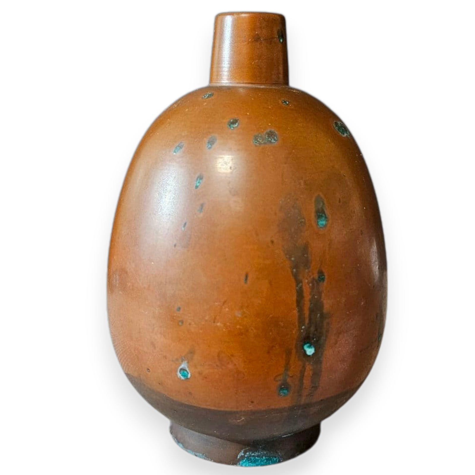 Antique Japanese Bronze Vase Metal Flower Jar Vessel Metalwork 5.1 inch