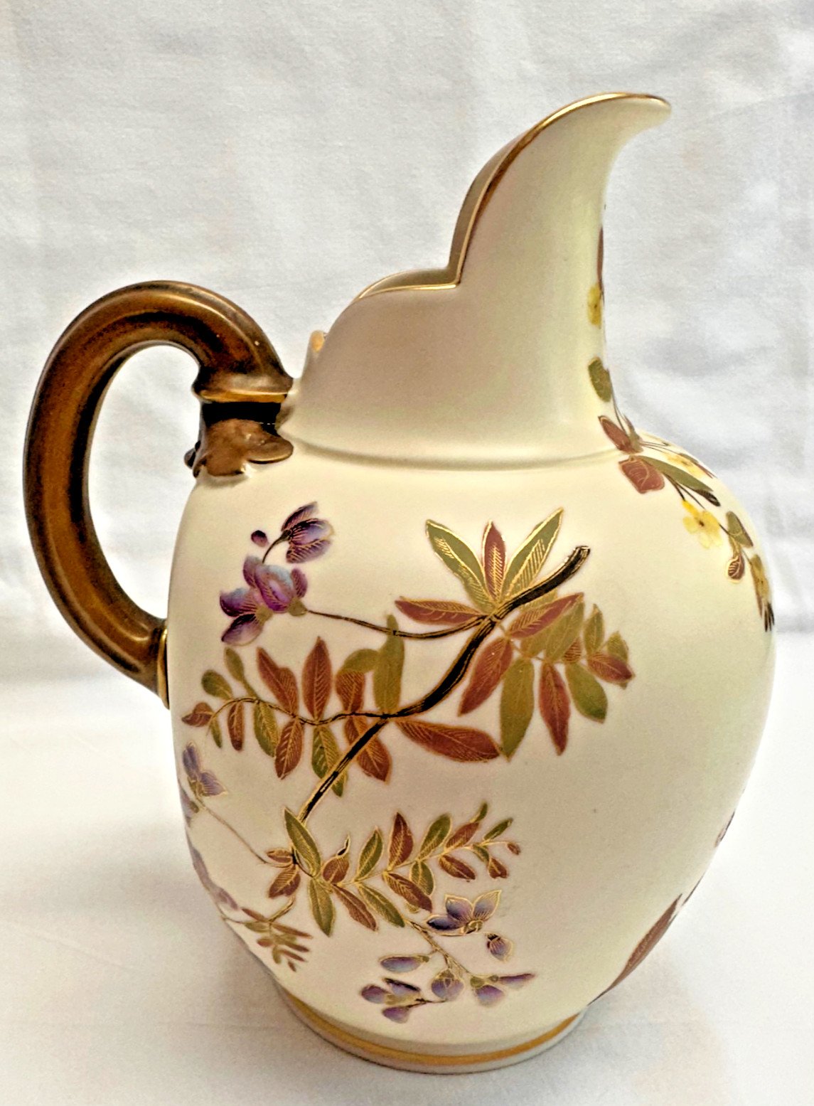 Royal Worcester Blush Ivory Flat Backed Jug, Year 1887
