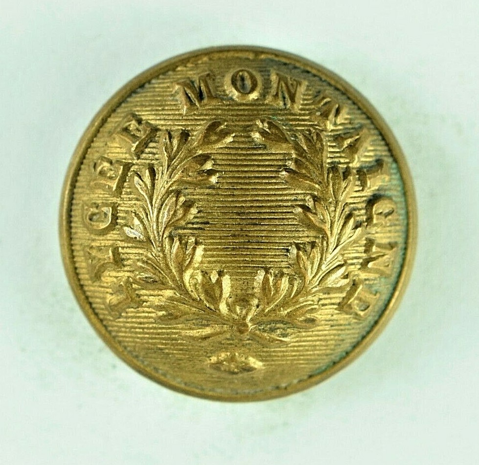 1890s-1915 French School Lycee Montaigne Original Uniform Button K8CT