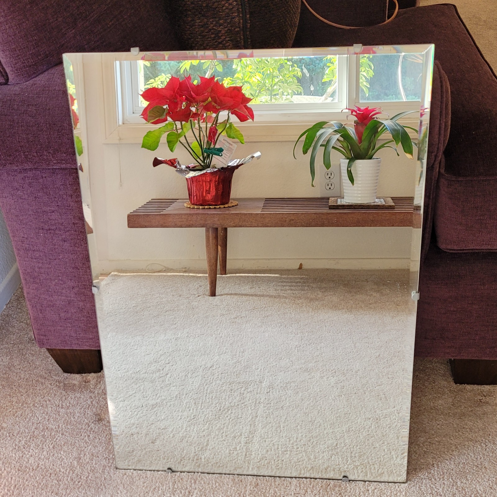 Frameless rectangular wall mirror with beveled edges-18″ x 25.75″