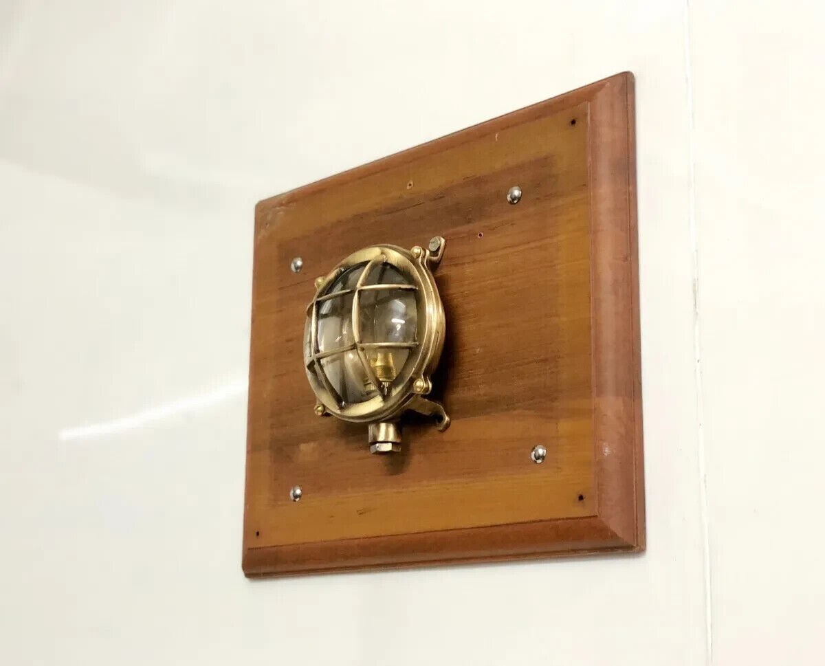 Nautical Marine Solid Brass Small Ship Bulkhead Wall Deck Light – Lot of 3 Pcs