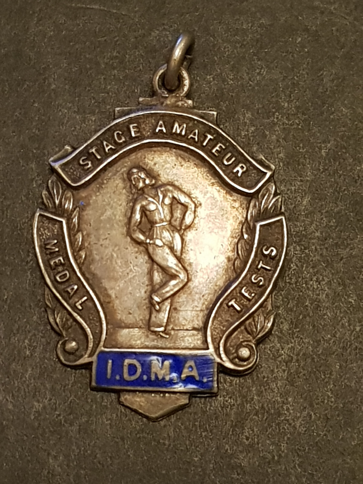 Vintage 1949 IDMA Dance Hallmarked Sterling Silver Medal Watch Chain Fob Award