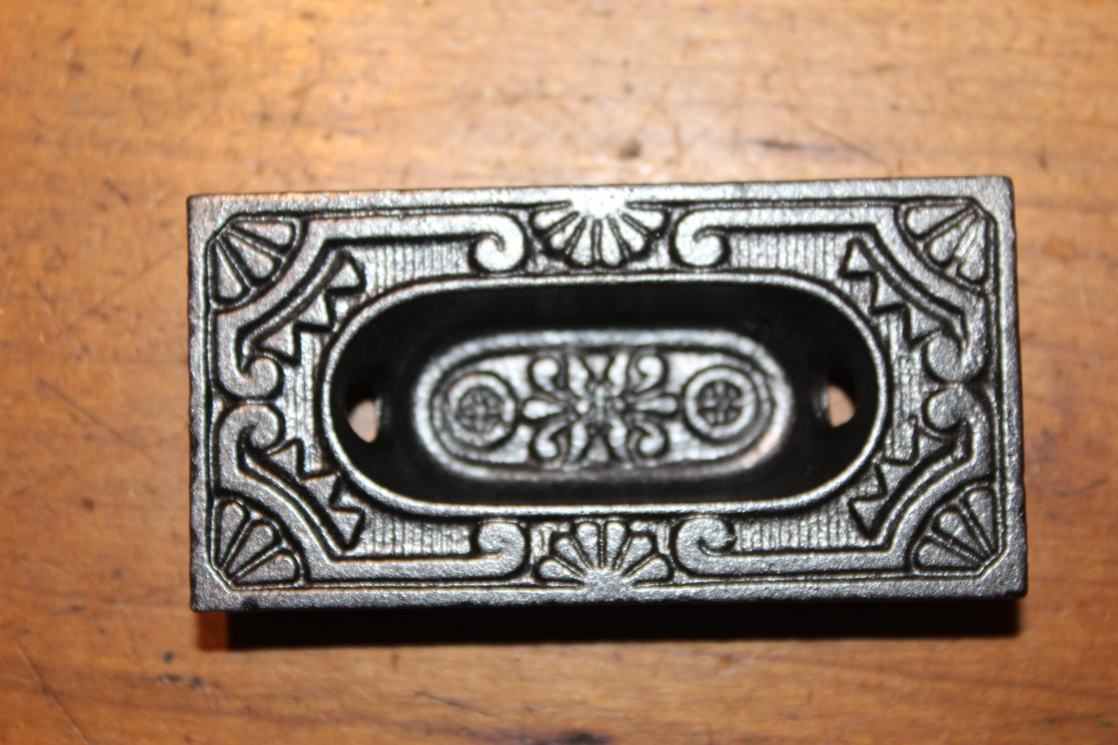 One Antique Victorian Cast Iron Ornate Recessed Window Sash Lift L-133