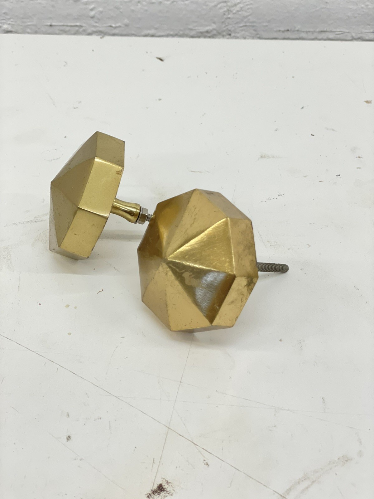 Brass Cabinet Knobs Drawer Handles Pull Door Octagon