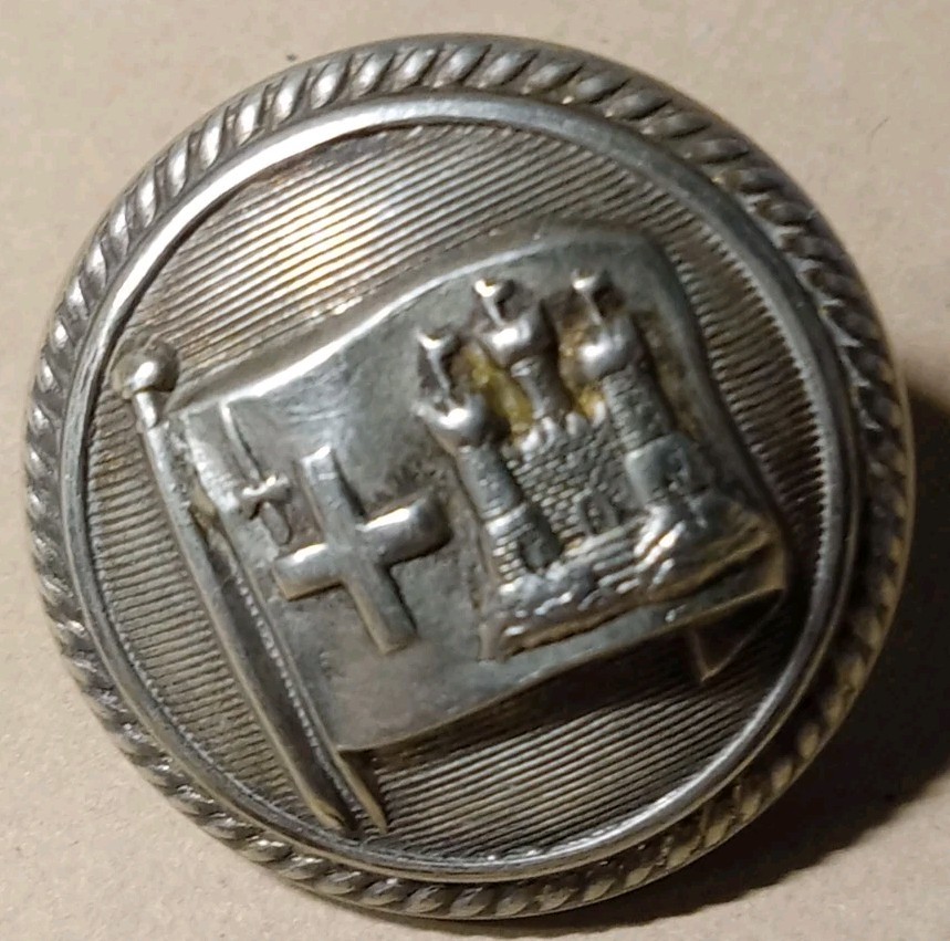 Antique Metallic Button Possibly Representing Inniskilling Regiment 25mm