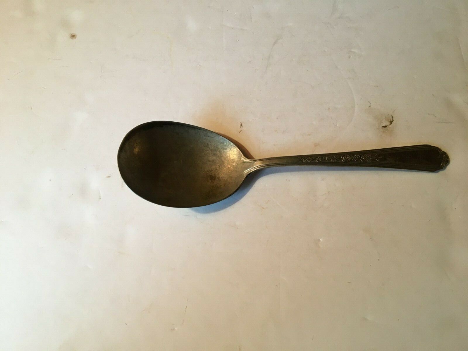 plymouth silver plate spoon large not sure what it was used for collectable