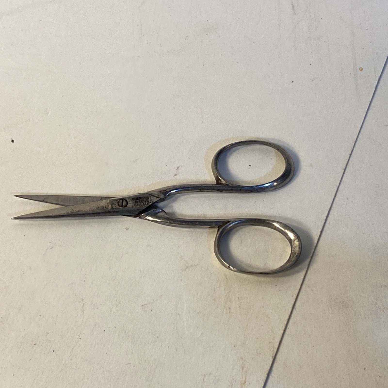 ANTIQUE GERMAN W. H. MORLEY EMBROIDERY/ X-STITCH SCISSORS 1900s