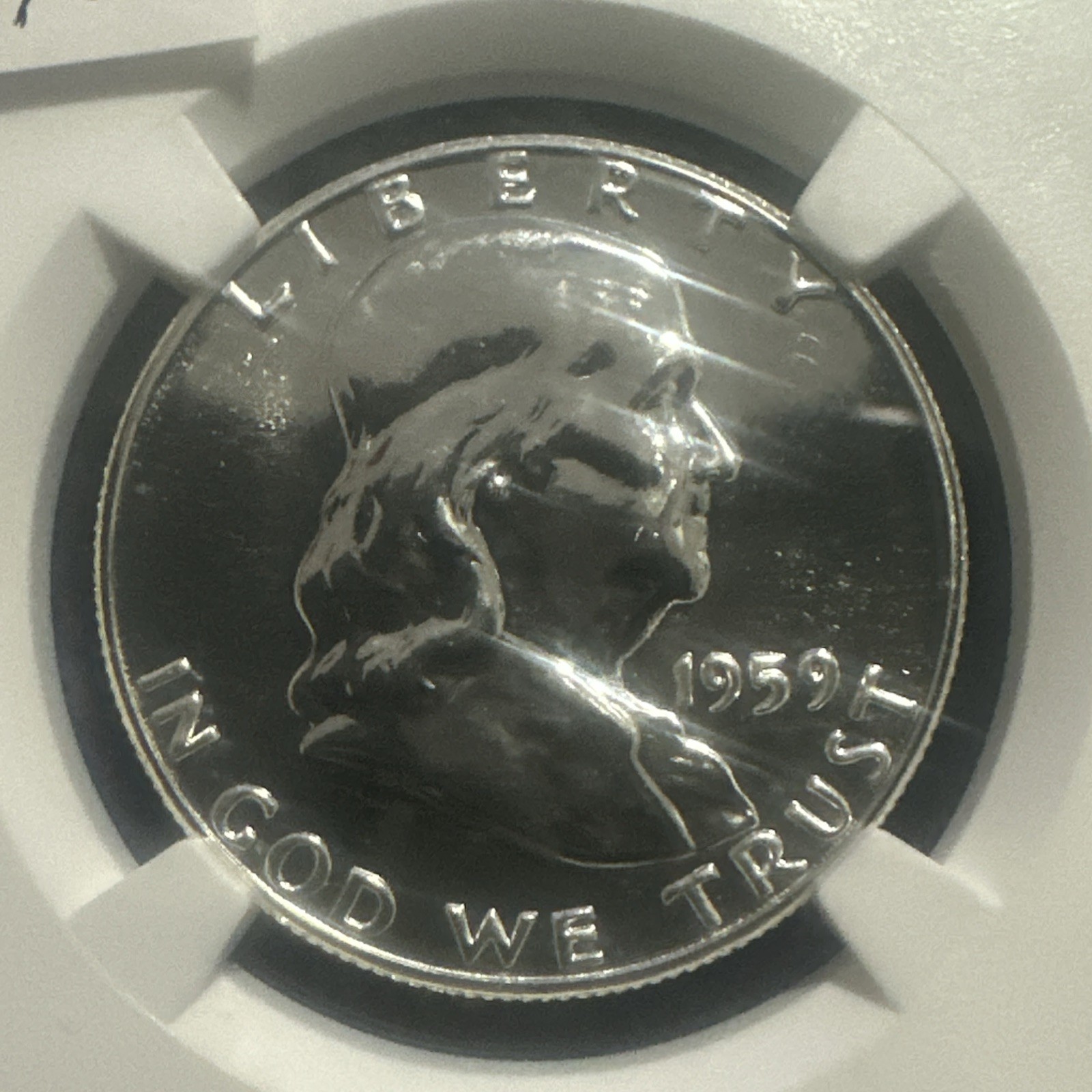 1959 Franklin Half Dollar Proof Coin, PF68 CAC Sticker Grade, Highly Collectible