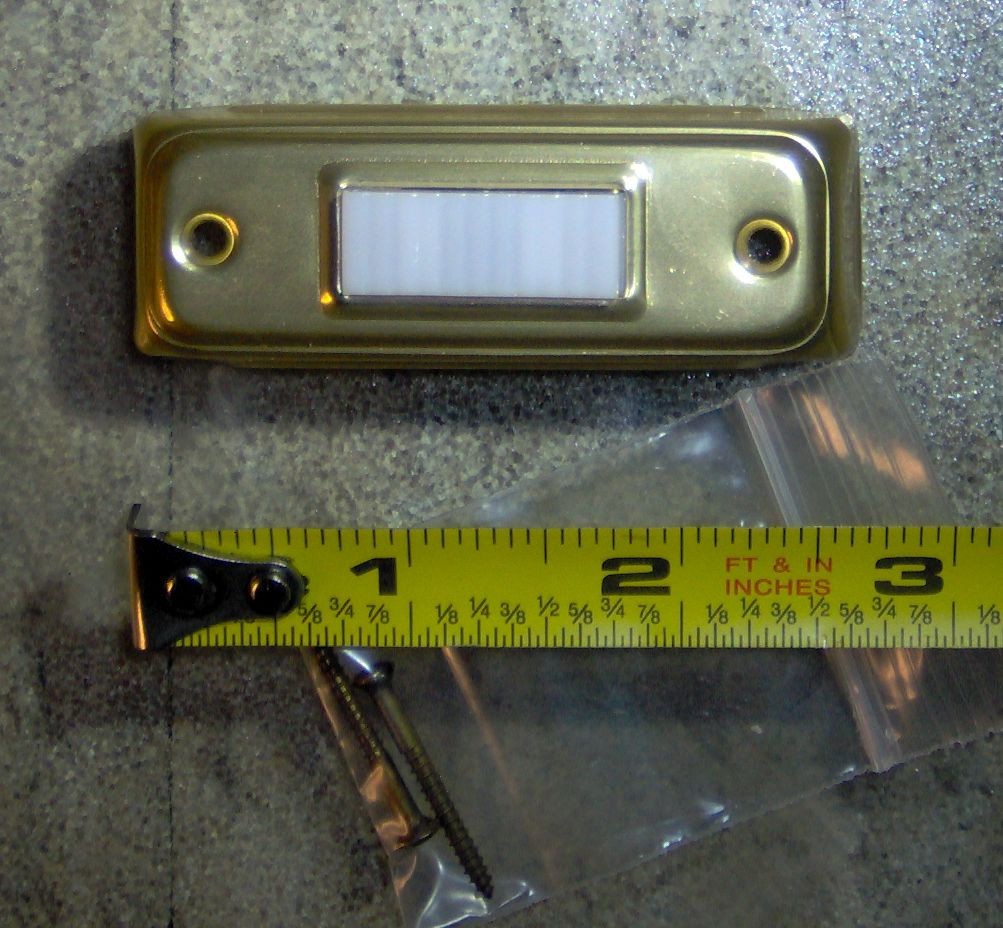 Lighted Metal Push Button Eagle Gold No. 137 for Doorbell 2-3/4″ tall X 1″ wide