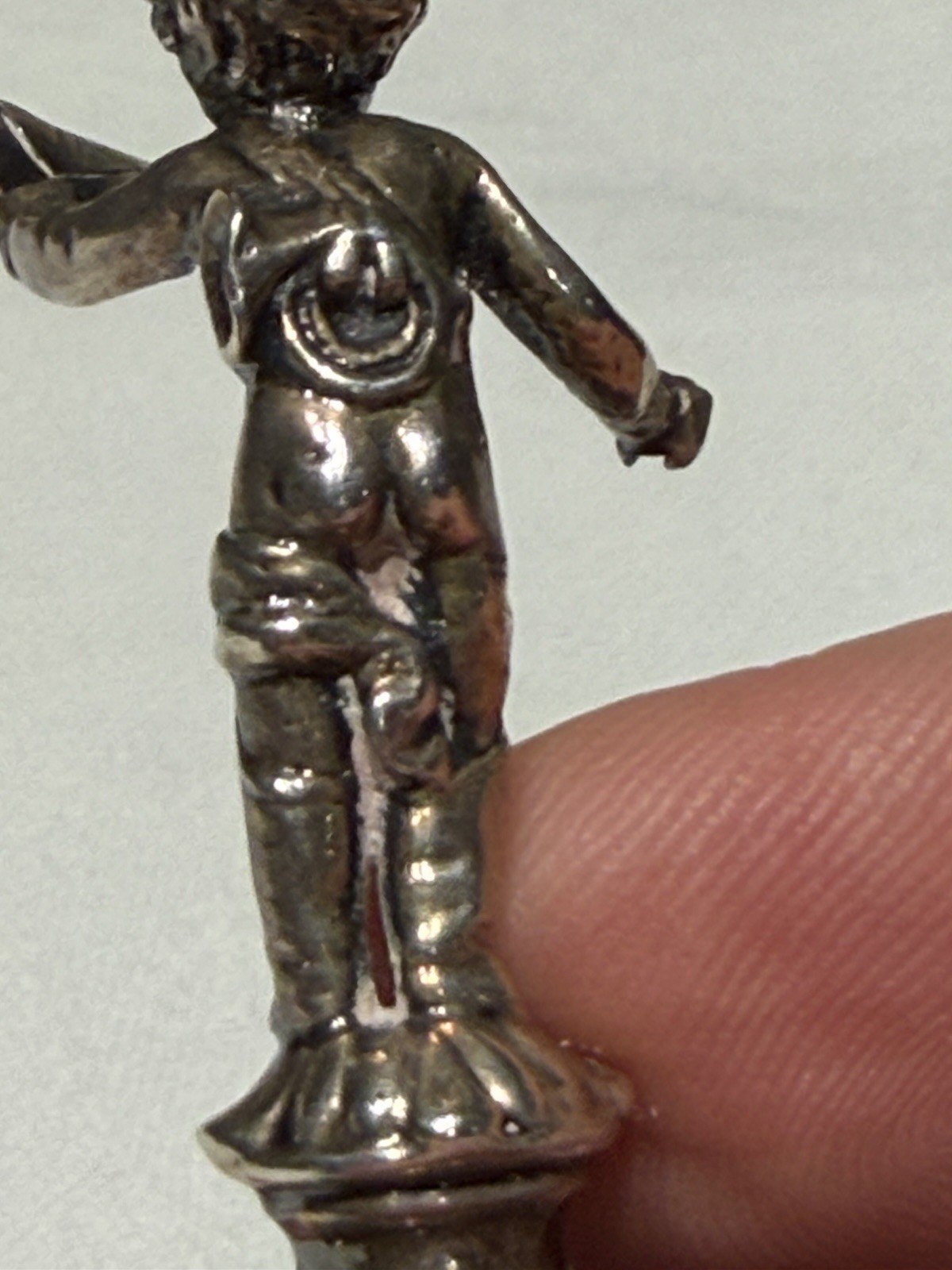 Antique Sterling Silver Desk Seal Victorian Figural Postman London c1900