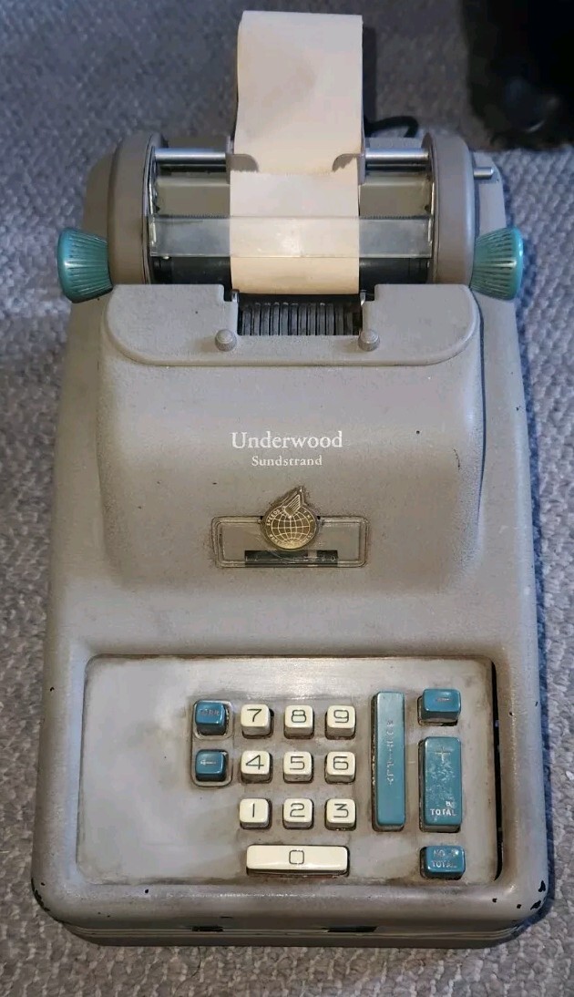 Vintage Underwood Corp Sundstrand Adding Machine Calculator As Is