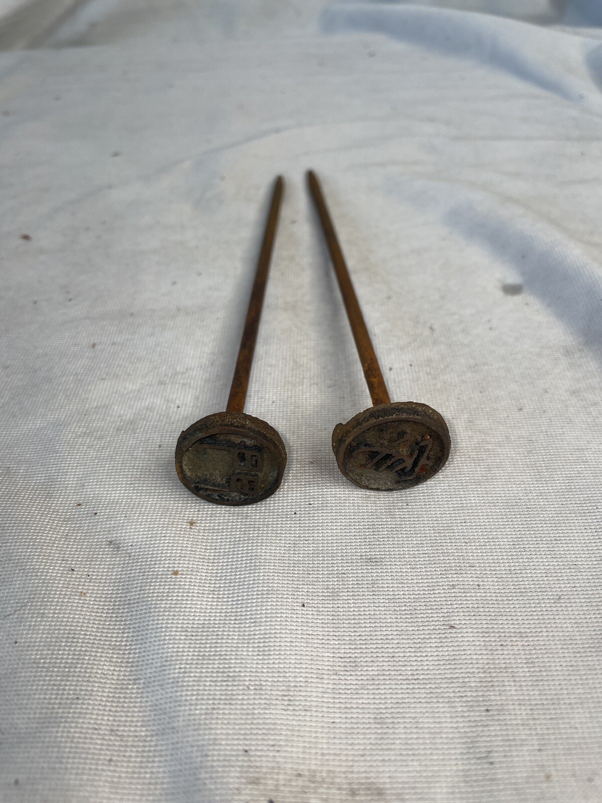 PAIR OF ANTIQUE JAPANESE BRANDING IRON / STAMPS circa 1840-1860