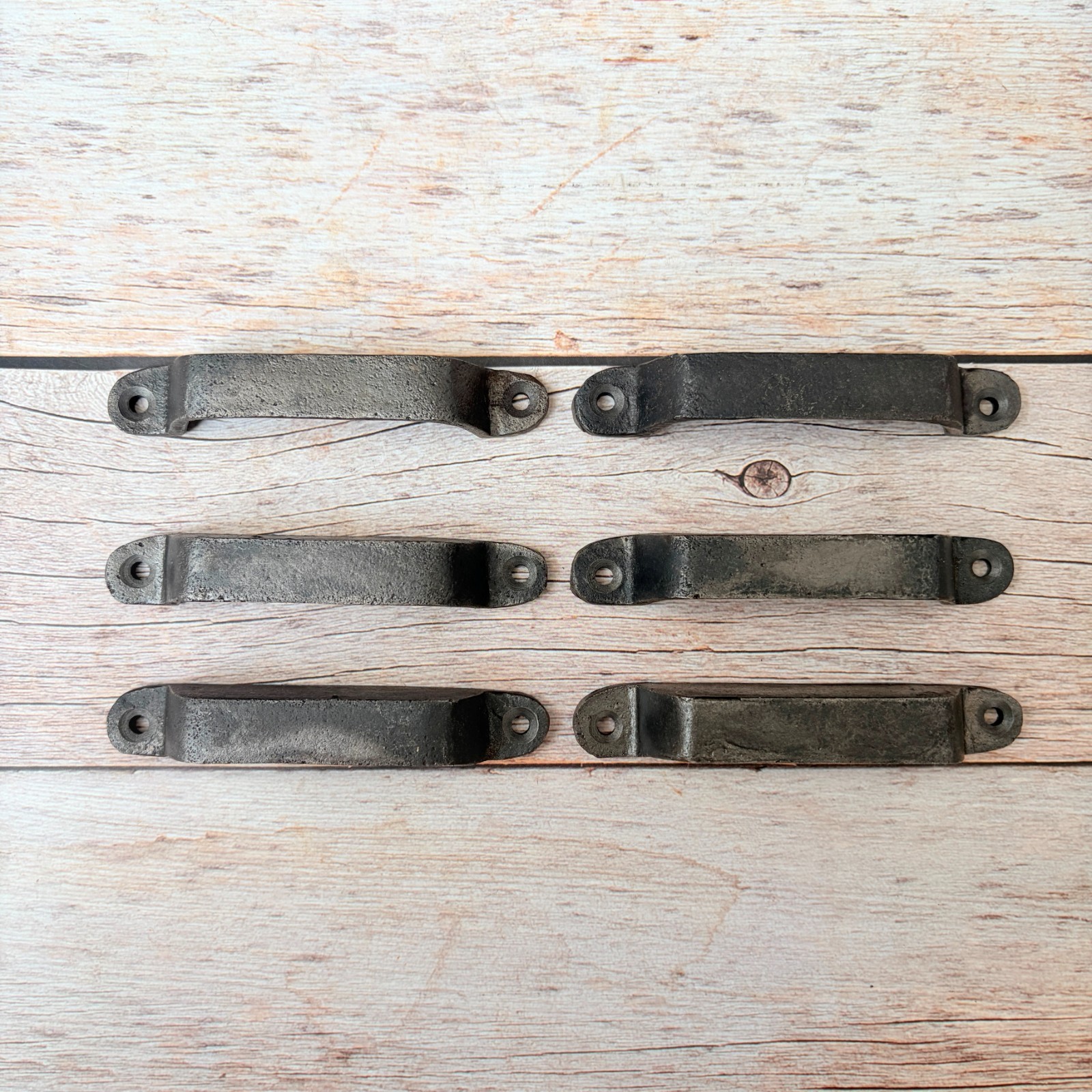 Vintage Cast Iron Cup Pull Handle Rustic Cabinet Kitchen Cupboard Handle 6 Pcs