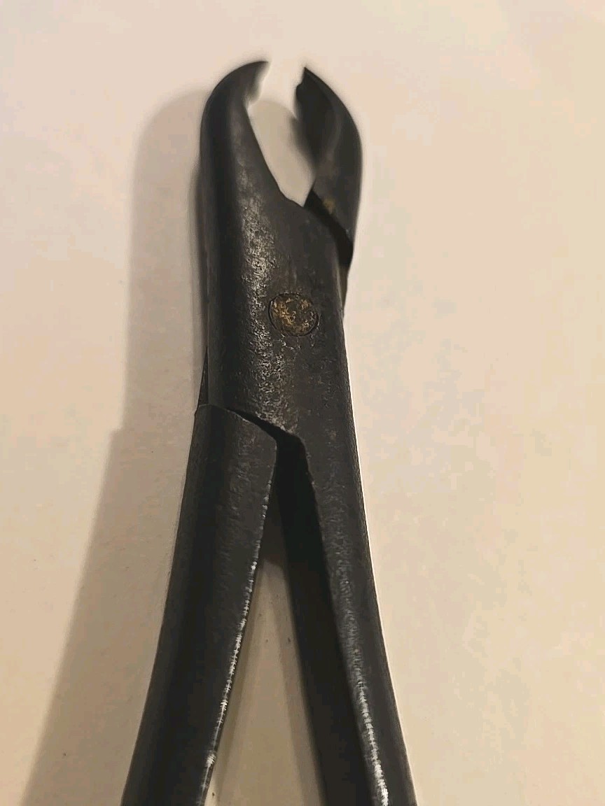 Pre Civil War Primitive Hand Wrought Dental Extraction Pliers, 7.5″ Dentist Tool
