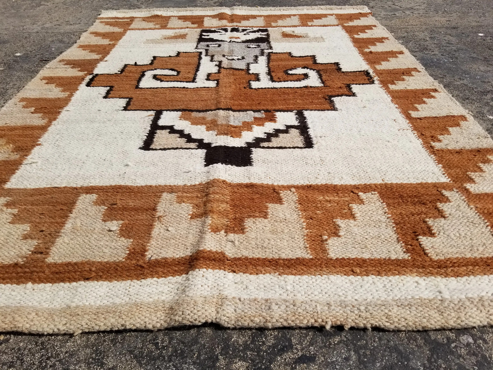 Vintage Traditional Handmade Peruvian Wool Multicolor Kilim Rug 5.5×3.9 ft