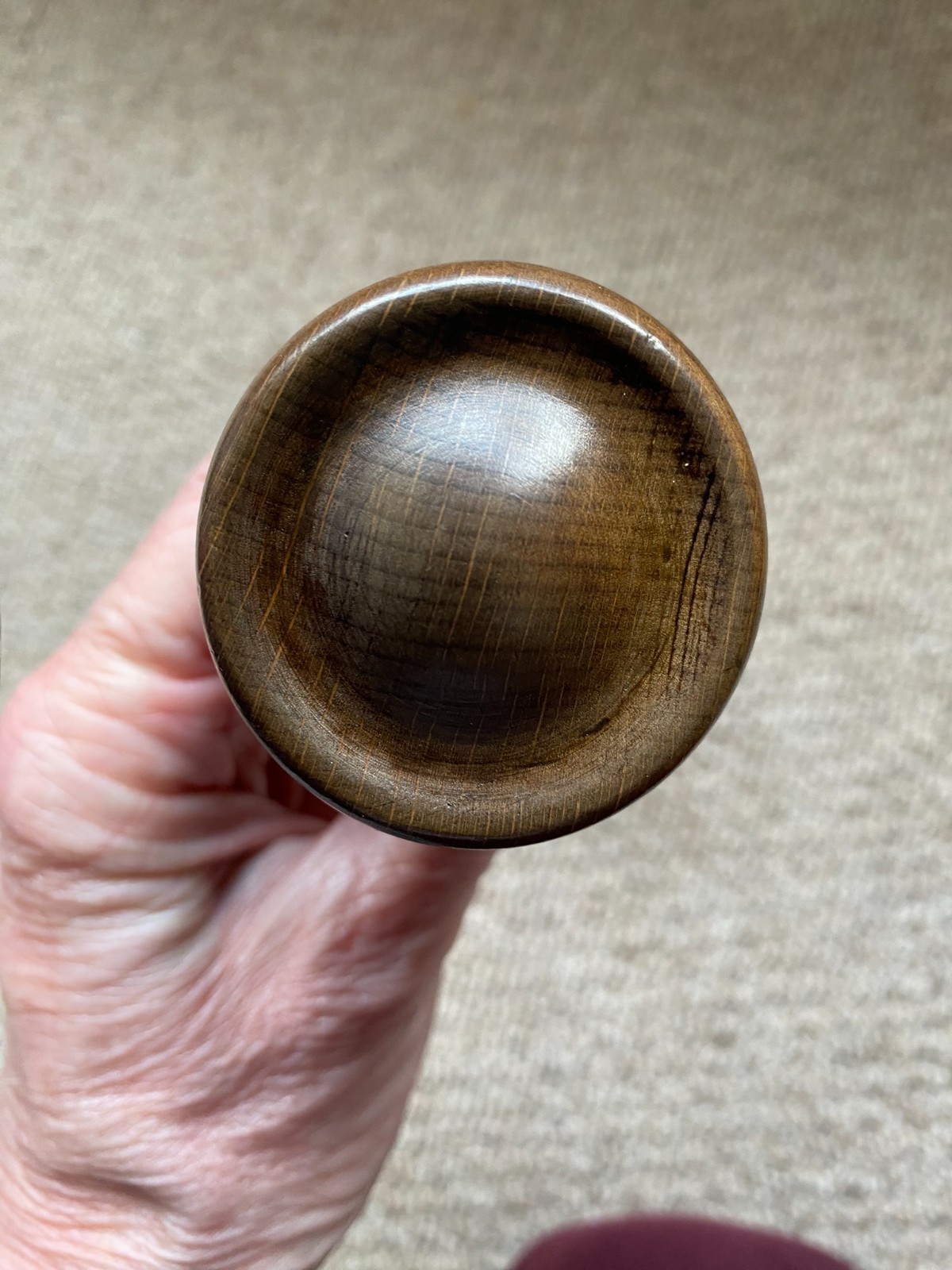 Antique wood and brass Door Knobs Handles Vintage Old
