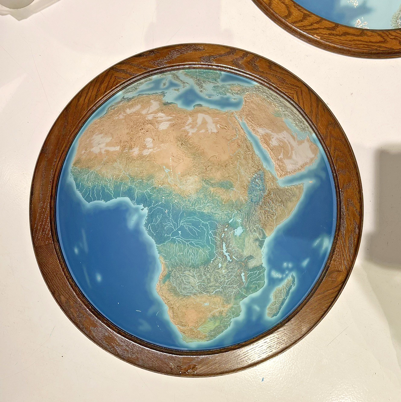 MUSEUM QUALITY: Matched Pair Rand McNally “Handcrafted” Convex Relief Maps APAC