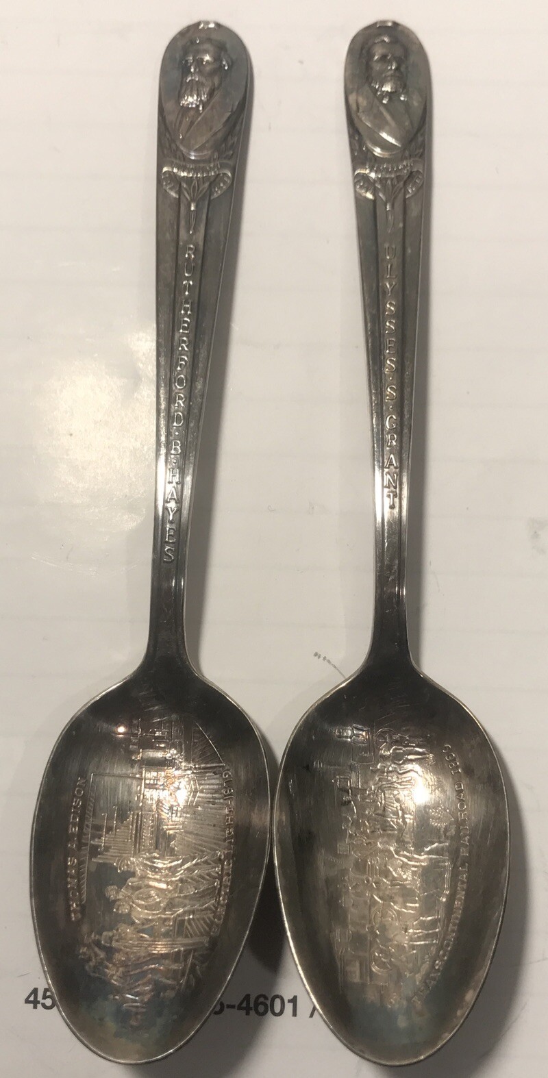 Rutherford B Hayes & Ulysses S Grant Wm Rogers Silver Plated Vintage 6” Spoons