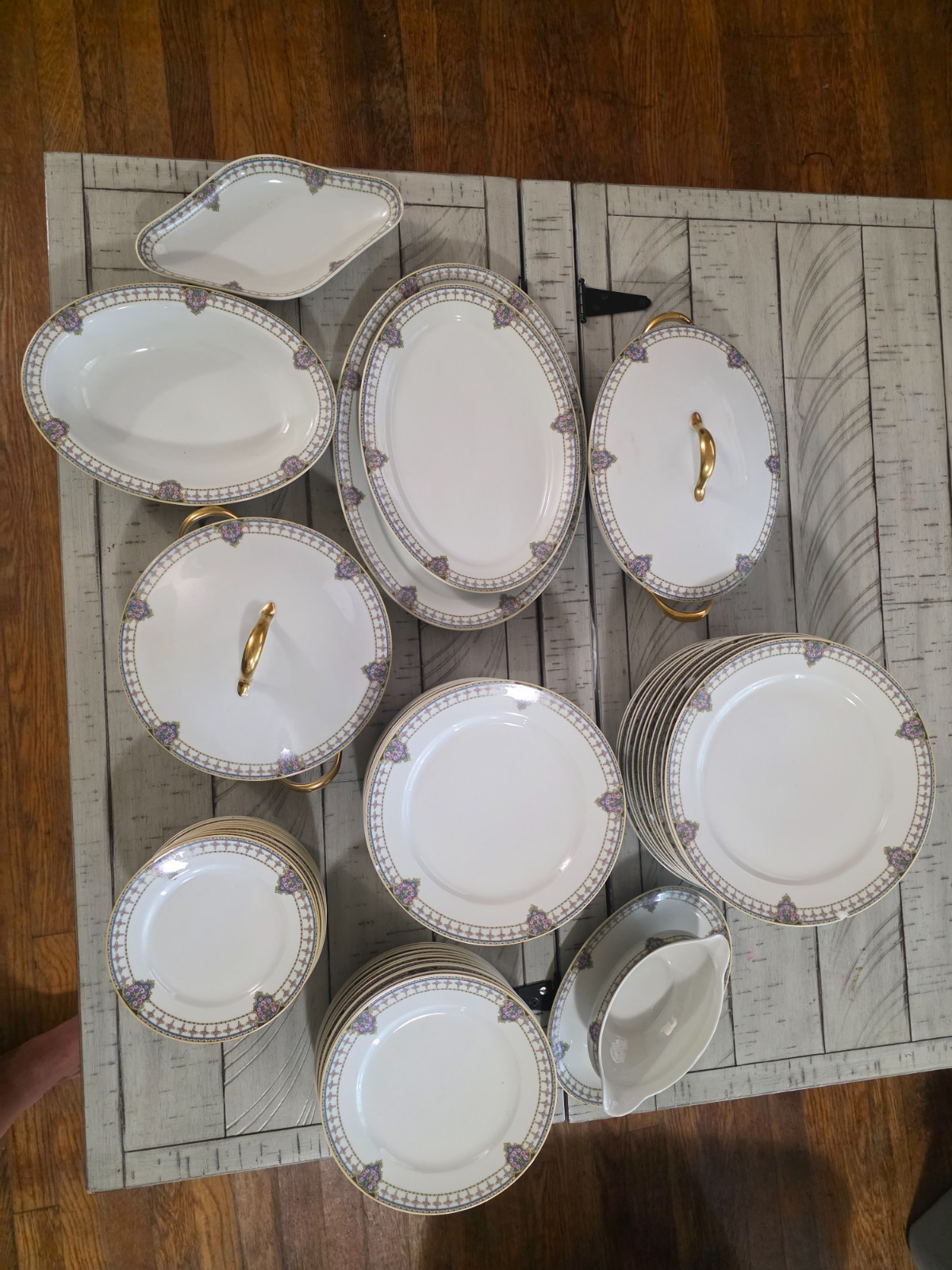 Vintage Porcelain Dinnerware Set France 1900- 1941