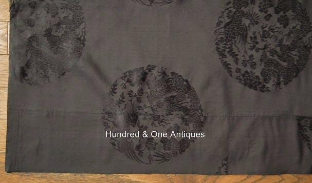 Antique Chinese Qing Dynasty Robe Dark Blue Gauze Silk with Dragon & Phoenix