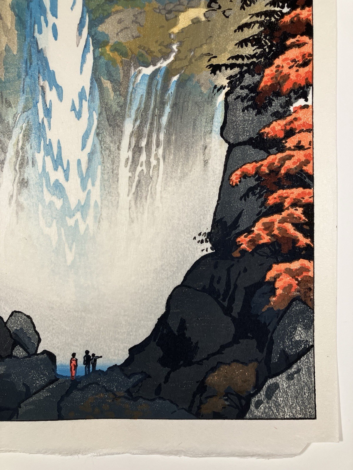 Kasamatsu Shiro Woodblock Print “Kegon Waterfall at Nikko” Shin-hanga