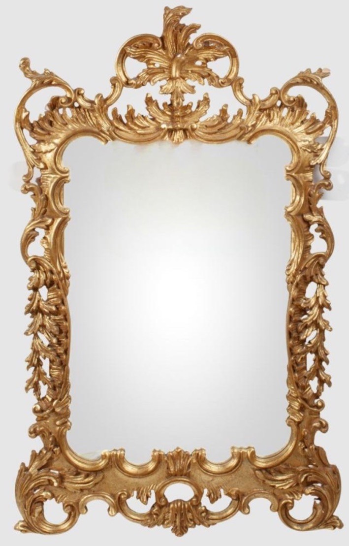 Large Mid-Century Italian Rococo Revival Hand-carved Giltwood (gold) Mirror