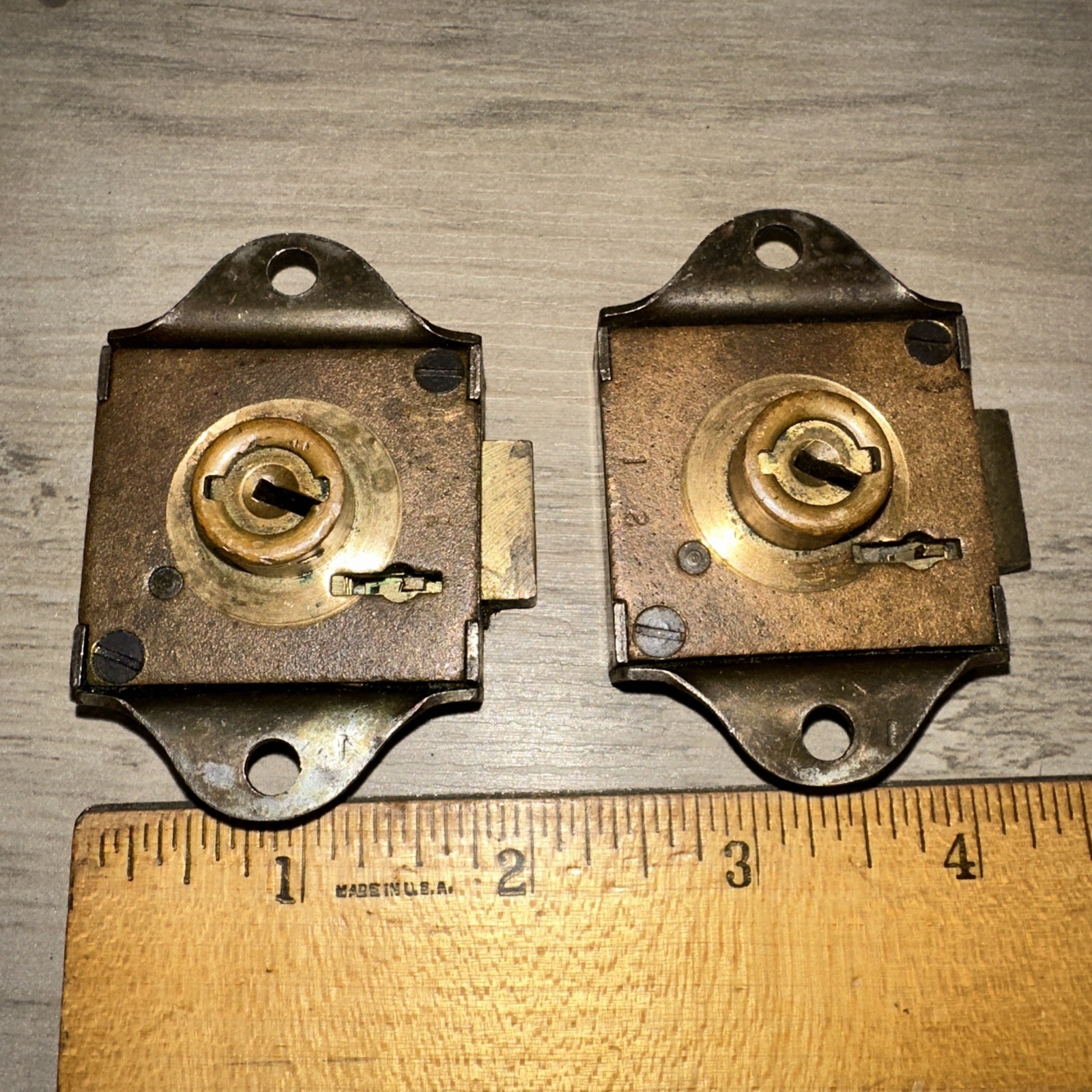 Vintage Cabinet Door / Drawer Keyed Lock Penn Metal Co. #207 & 216 No Keys!!
