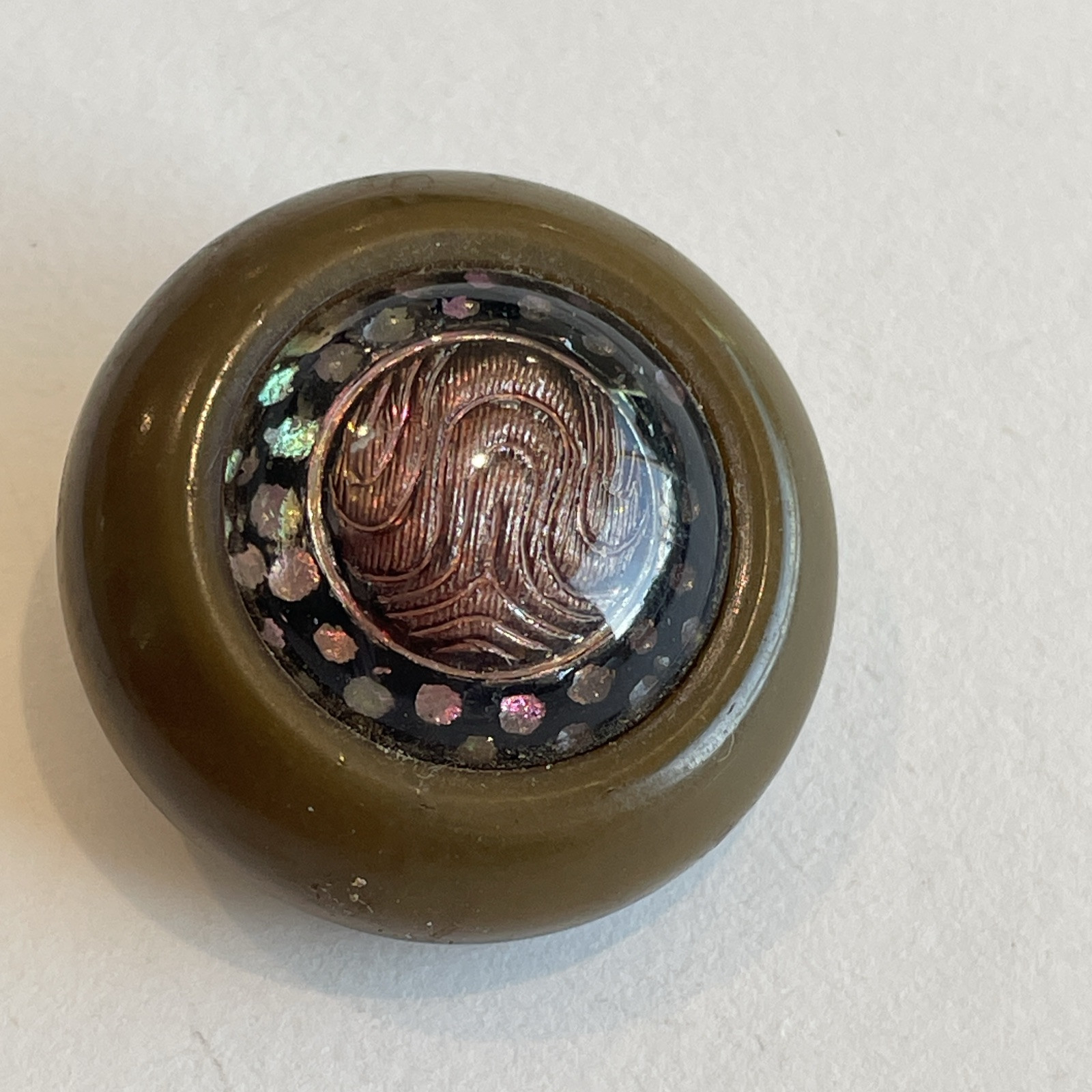 Mixed Material Antique Button 1 1/4”