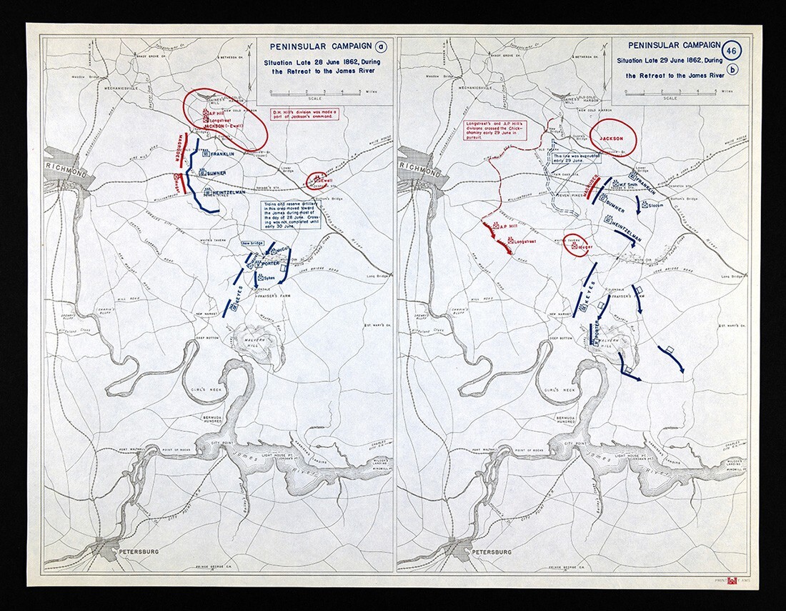 West Point Civil War Map Union Retreat to James River Richmond Virginia June 28