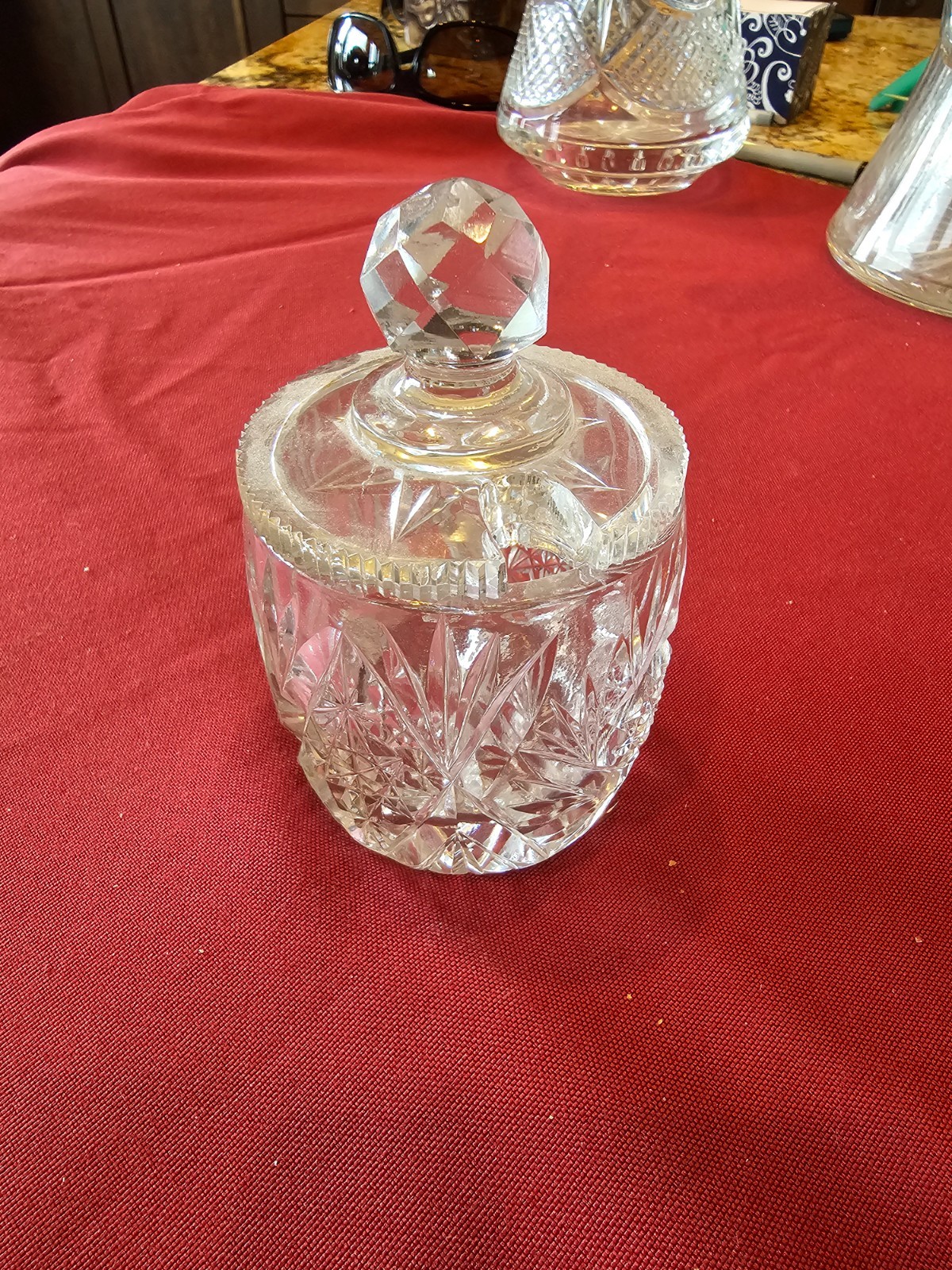 Vintage American Brilliant Cut Glass Jelly Jar