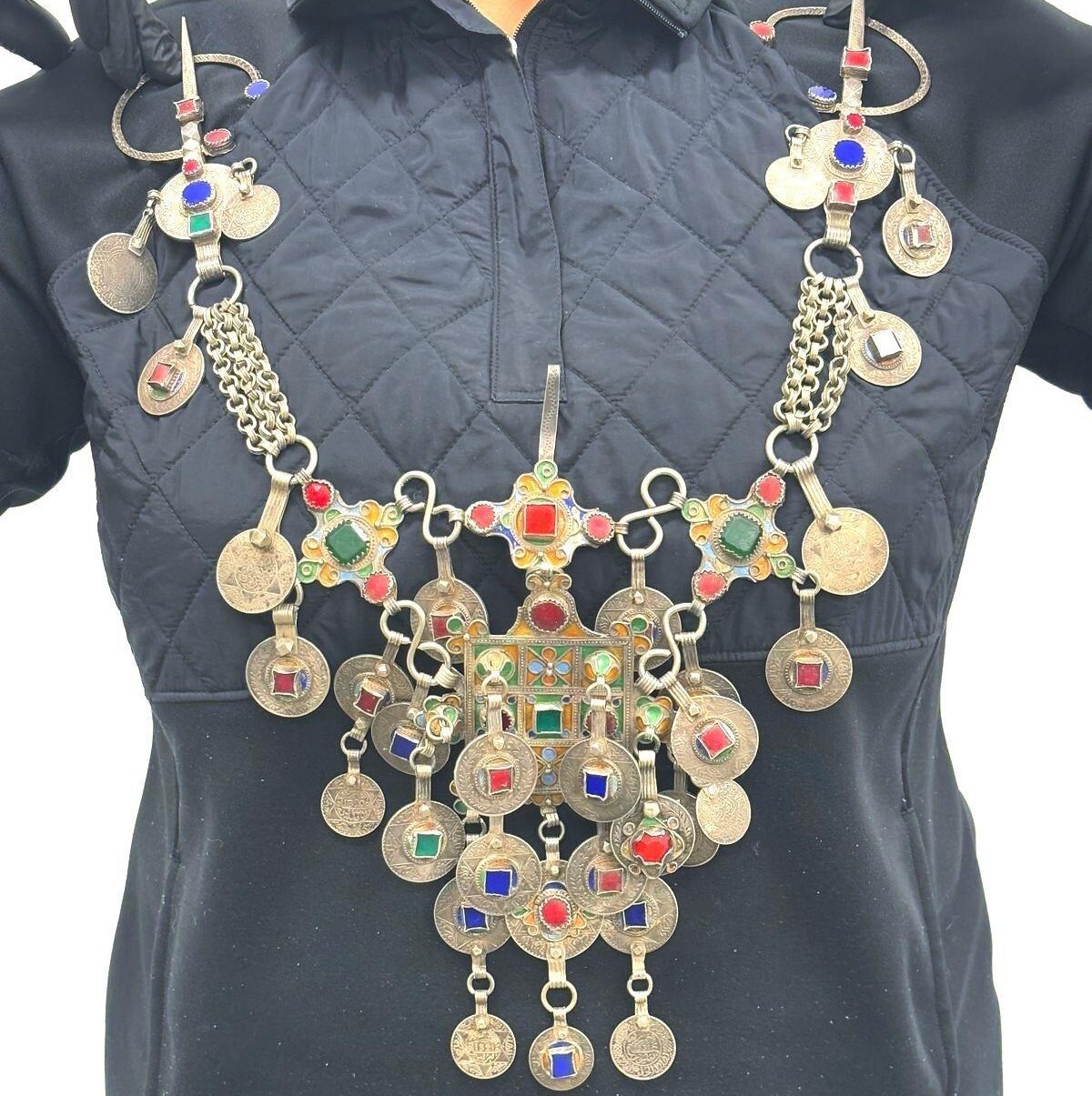 MASSIVE Berber Talisman Fibulae Tiznit Morocco 93% Silver 830g Beduoin Amazigh