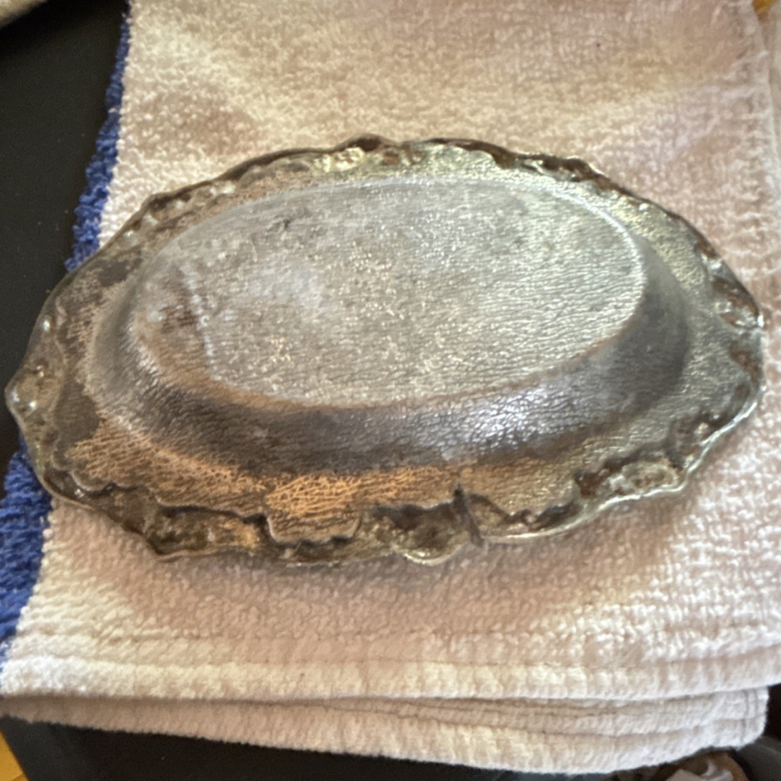 Victorian Silverplate Oval Serving Tray Platter with Rose Pattern