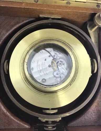 Longines 1940s Marine Deck Chronometer Clock w 3-Tier Box 17J