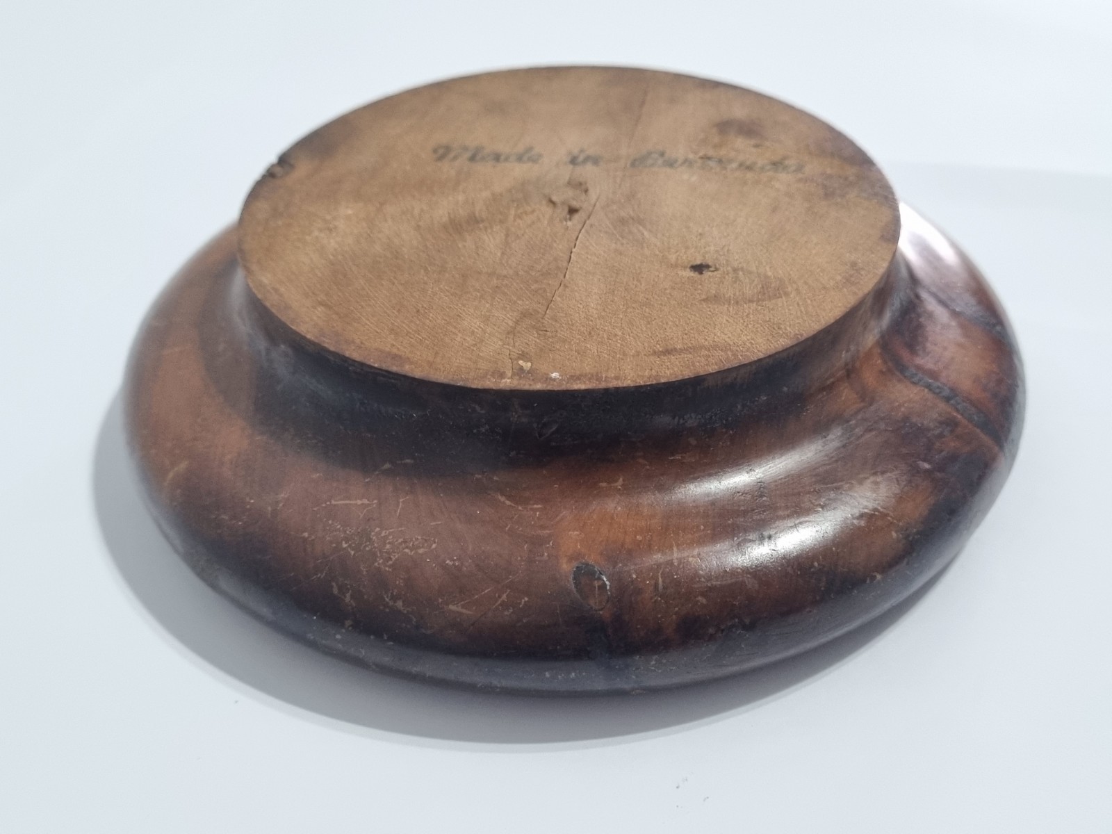 Vintage Sterling Silver 1964 Bermuda One Crown Mounted Wooden Bowl RARE