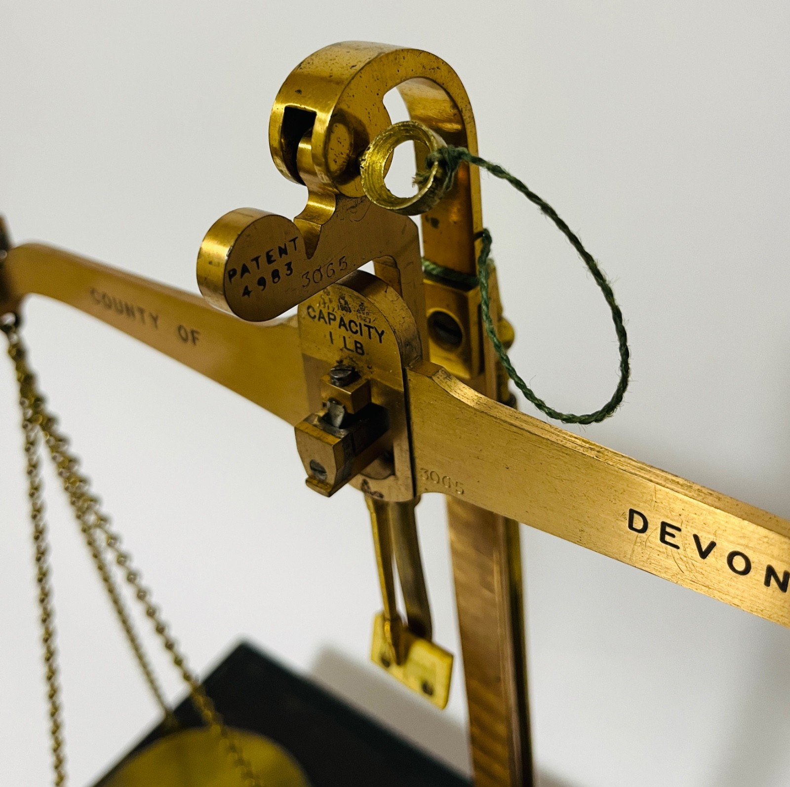 Antique Devon County Travelling Excise Brass Balance Scales De Grave 1903