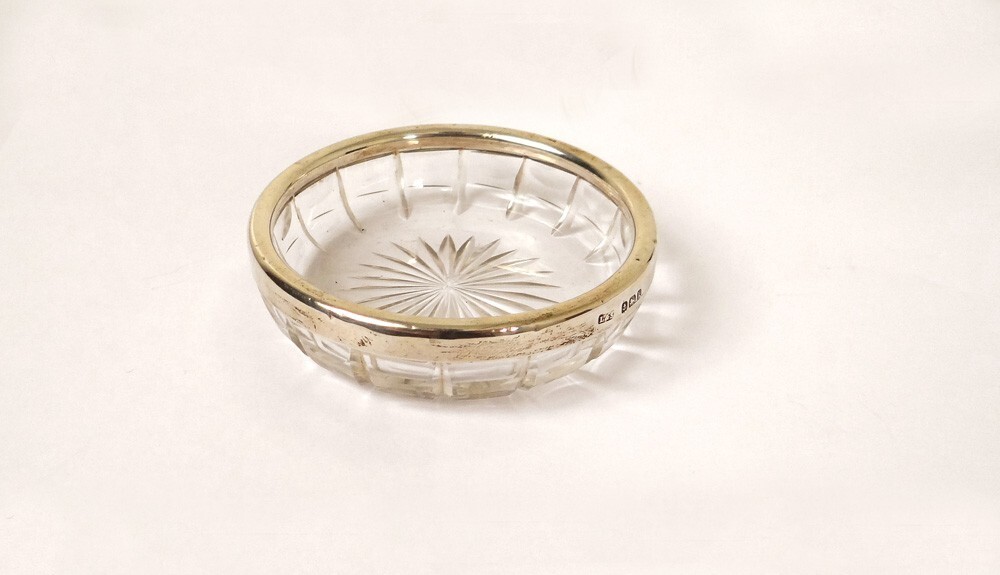Crystal Bowl Silver Glass English 20th Century