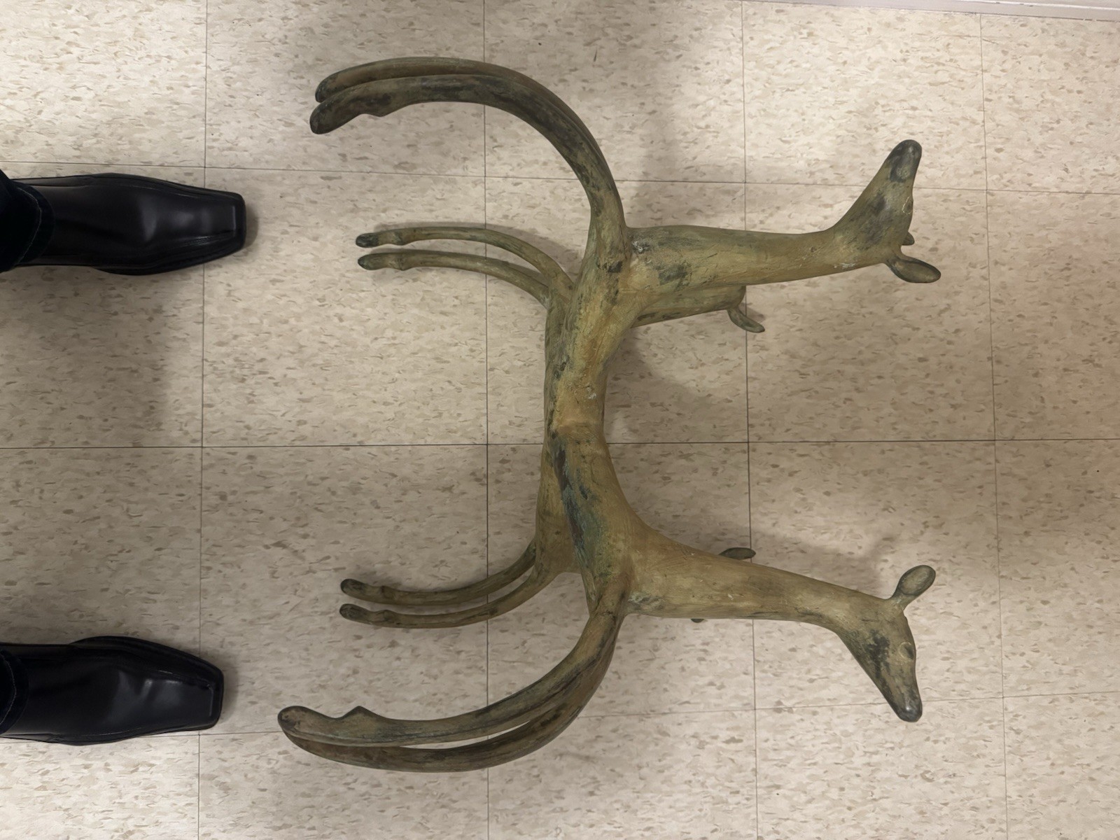 RARE EXQUISITE DEER FORM COFFEE TABLE IN ARMAND-ALBERT RATEAU STYLE