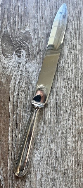 Antique Christofle PERLES Silverplated Carving Knife 12.75″