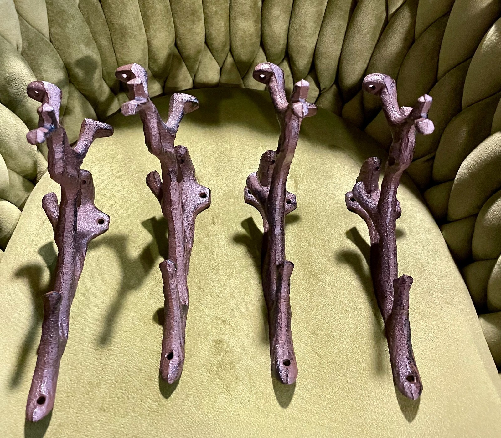 4 Cast Iron Metal 7.2×6.5″ Shelf Brackets Shelving Wall Braces Tree Twig Branch