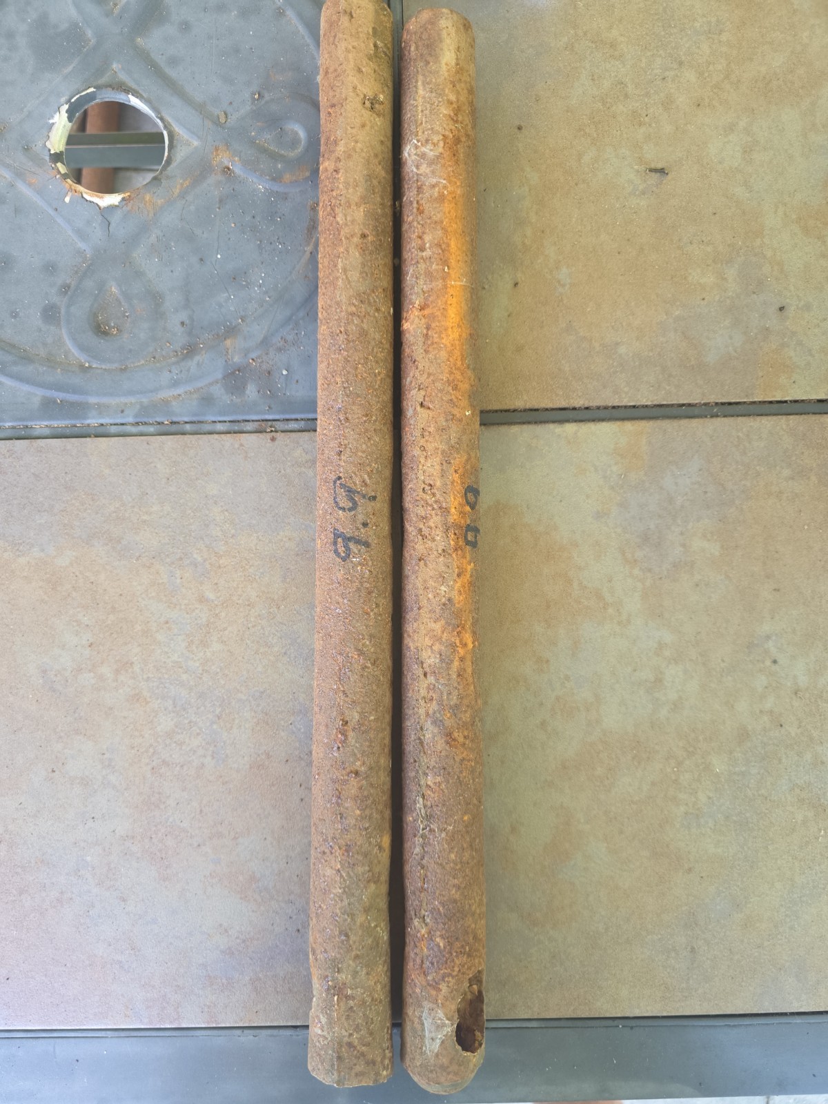 Set Of 2 Antique 9 Lb 9 Oz Window Sash Weight Cast Iron Counter Weight