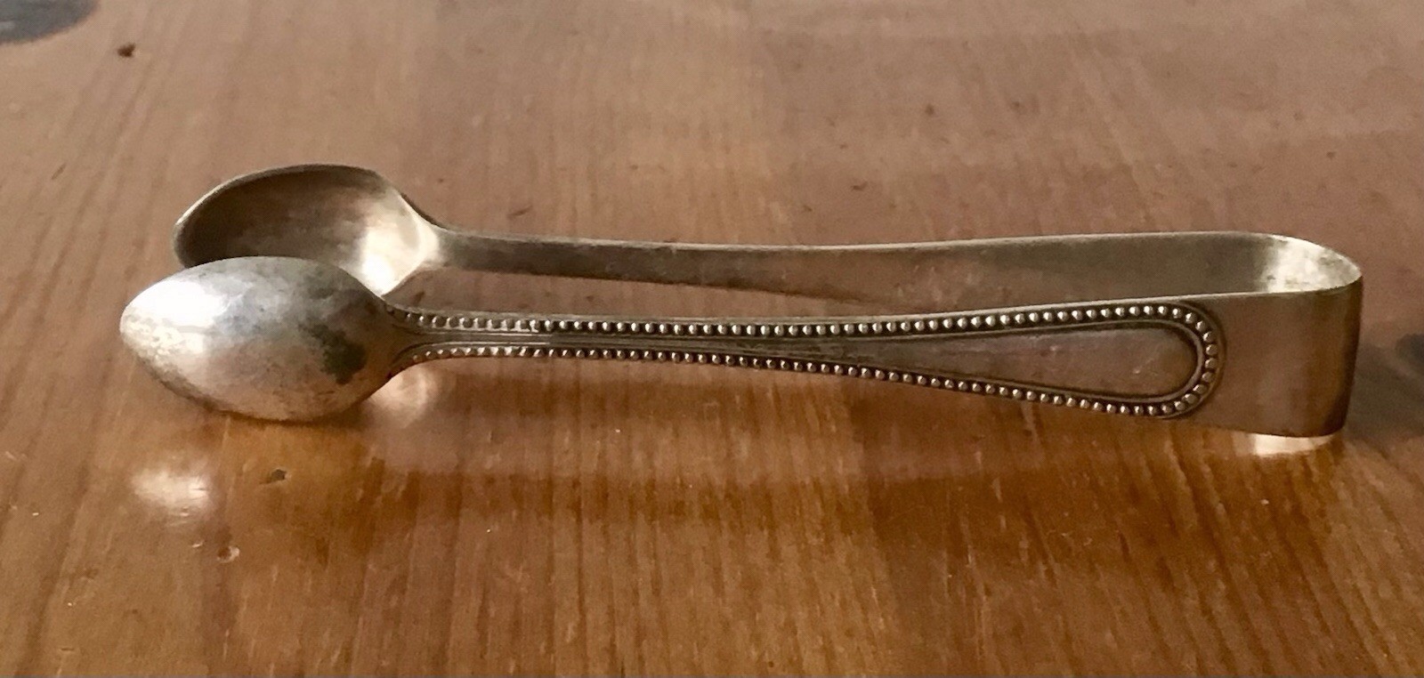 Vintage Silver Plate Beaded Sugar Tongs J Dixon & Sons