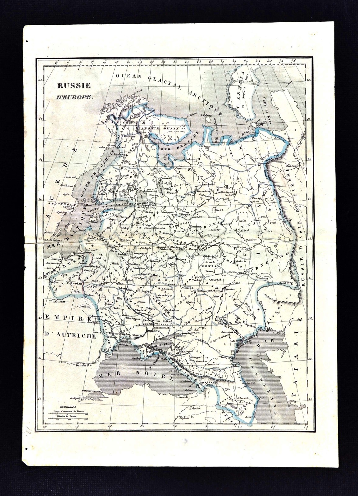 1830 Langlois Atlas Map – Russia Europe Ukraine Poland Estonia Moscow Latvia