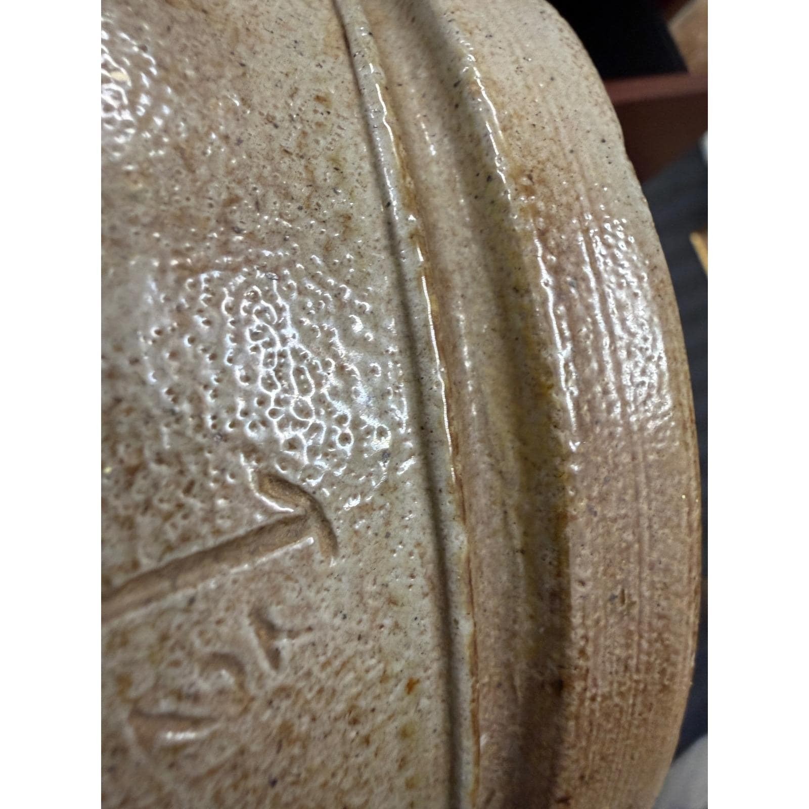 Antique Peter Hermann Baltimore Double Clover Salt Glazed Stoneware Crock 1.5gal