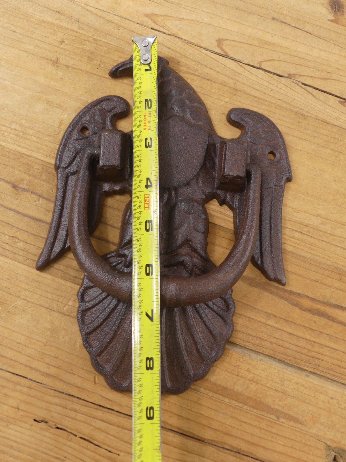 2 Large Cast Iron Door Knocker American Eagle Man Cave Vintage Style Rustic