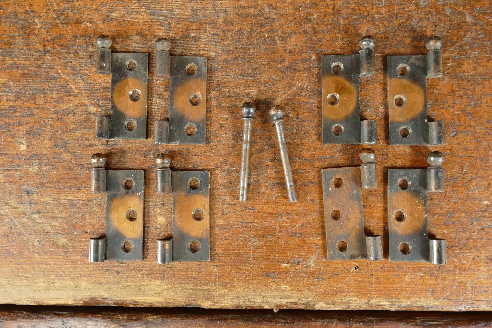 Vintage Old Copper Flash Steel Cabinet Door Hinges Cannonball Pin – Parts/Pieces