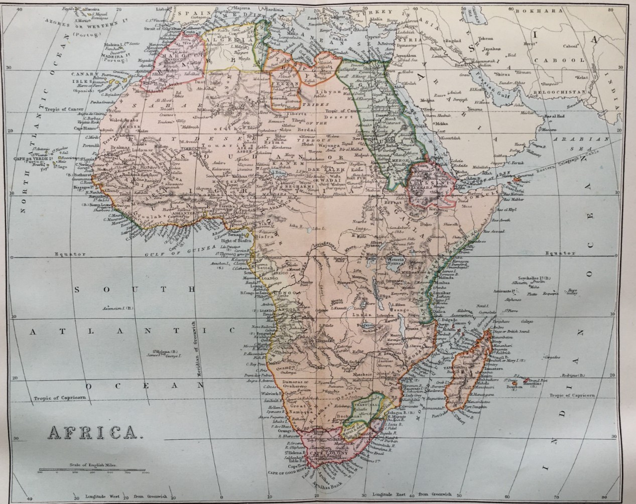 Map – Africa – National Encyclopaedia c1885