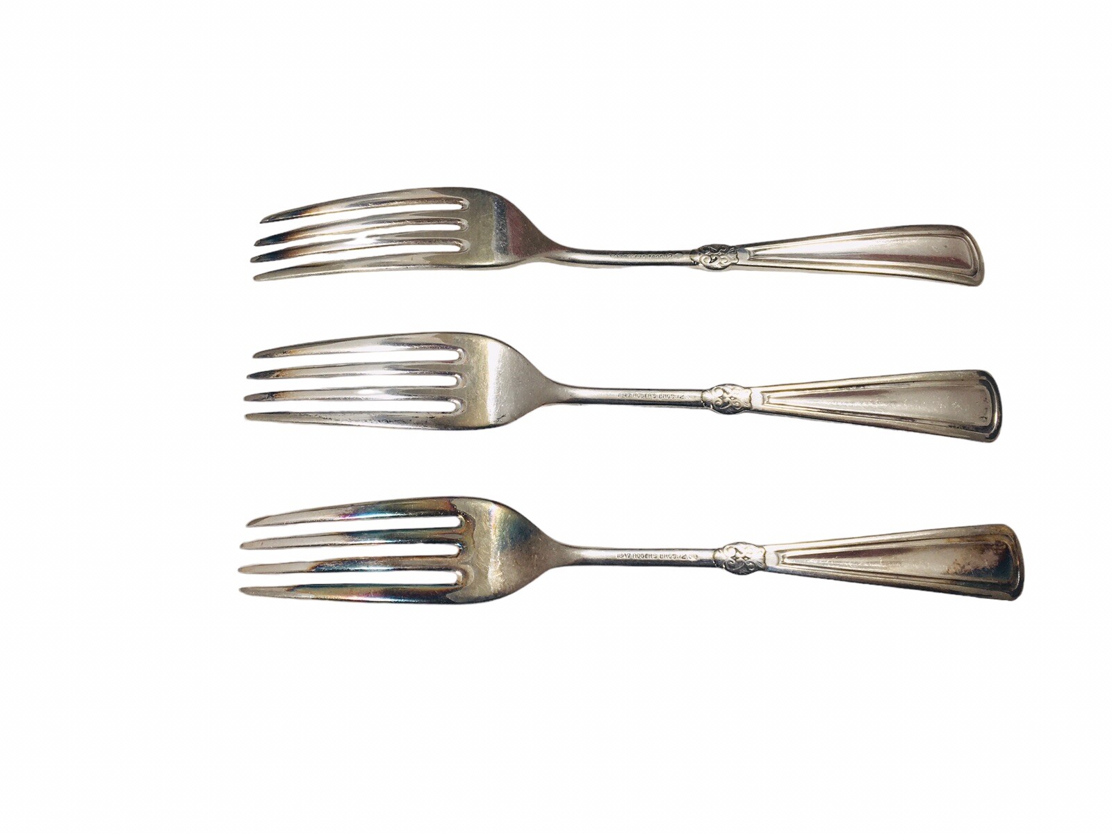 Antique 1847 ROGERS BROS Woman Arcadian Silver Plate Dinner Fork Lot of (3)